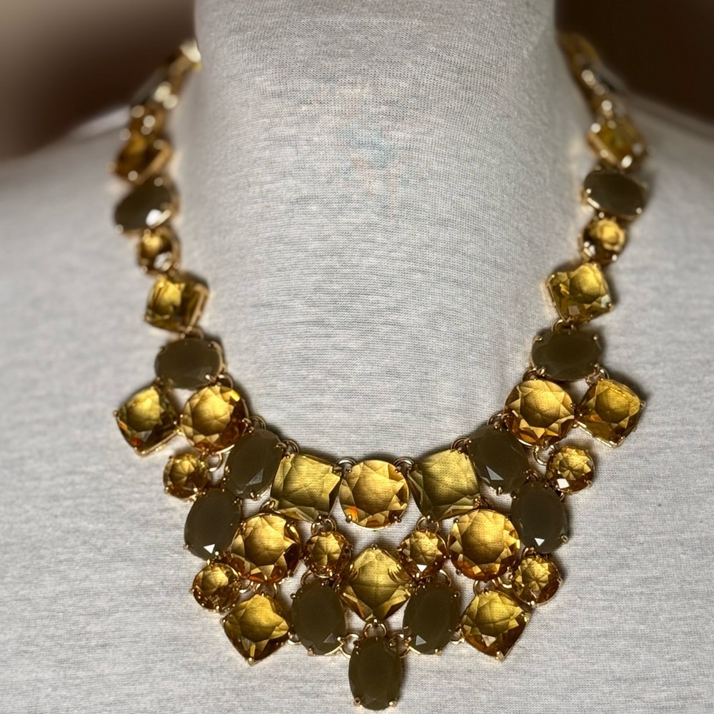 Gold and Green Statement Necklace